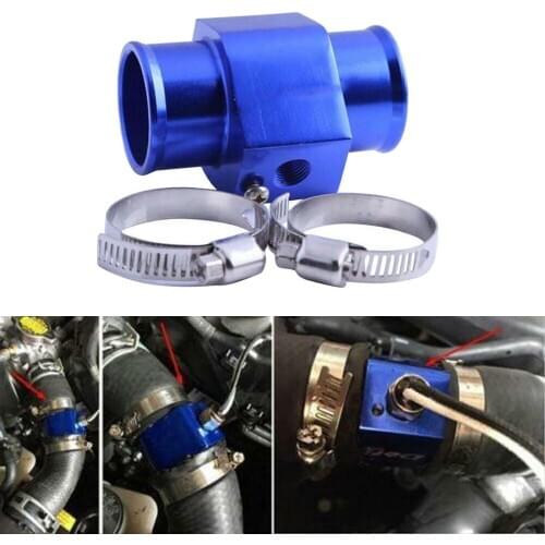 38mm Water Temp Temperature Joint Pipe Sensor Gauge Radiator Hose Adapter Blue Water Temp Joint Pipe