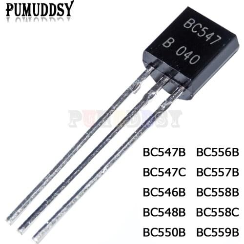 50PCS BC547B BC547C BC546B BC548B BC550B BC556B BC557B BC558B BC558C BC559B TO92 Triode Transistor