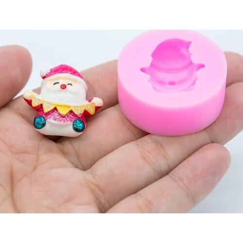 YF251 Santa Claus Silicone Mold Cake Decoration Fondant Candy Chocolate Resin Jewelry Pendant Necklace