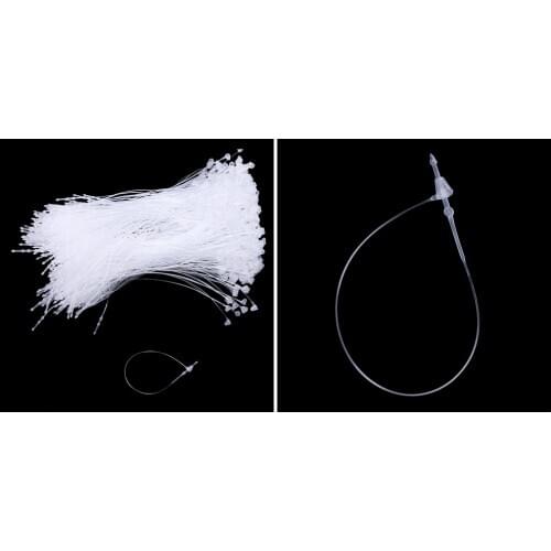 2000pcs)White Hanging Tag String Snap Lock Fastener Retail Supplies 8cm & 13cm