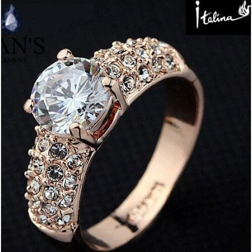 Dans Element Genuine Austria Crystal Rings for Women wedding ring healthful Anti Allergies #RA12841