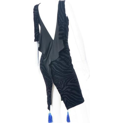 Sexy Black backless latin dress latin salsa dance costumes dress for women sleeveless latin dance competition costumes dress