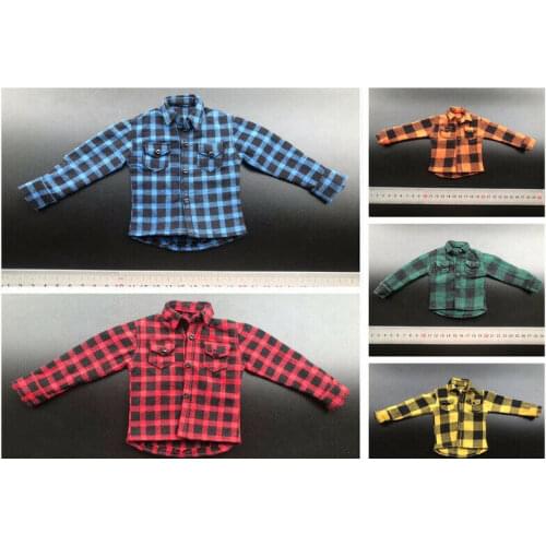 1/6 Scale Trendy Casual Wear Open Collar Plaid Shirt Model for 12" Male Action