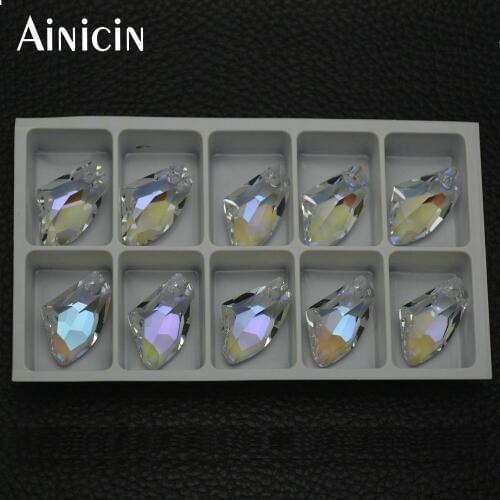 10pcs (1 Box) Luxury Jewelry Making Pendant Transparency Faceted Crystal Jewelry For Womens Gift