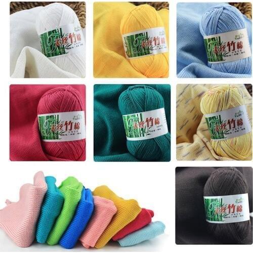 10pcs=500g Natural Bamboo Cotton Yarn Soft crochet yarn sale Crochet for knitting Wool Children Hand Knitting DIY Thread