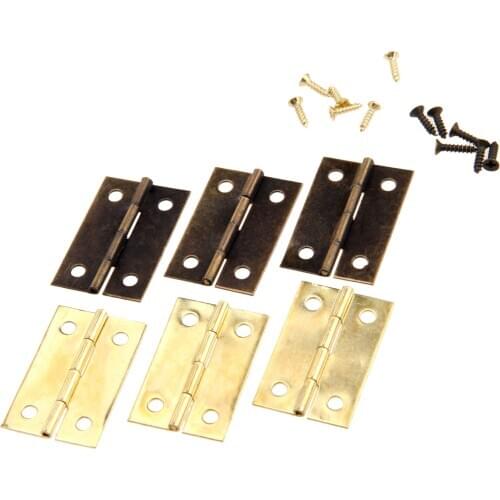 10pcs/lot Hinges 34*32mm Iron Gold/Antique Bronze 4 holes Iron Decorative screws Wooden Jewelry Box Cabinet Furniture hardware