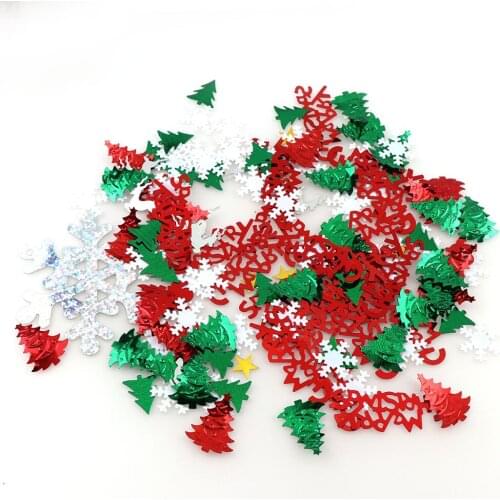 15g Mix Color Christmas Snowflake Elk Christmas Tree Santa Claus Tinfoil Sequins Christmas Gift DIY Home Decoration