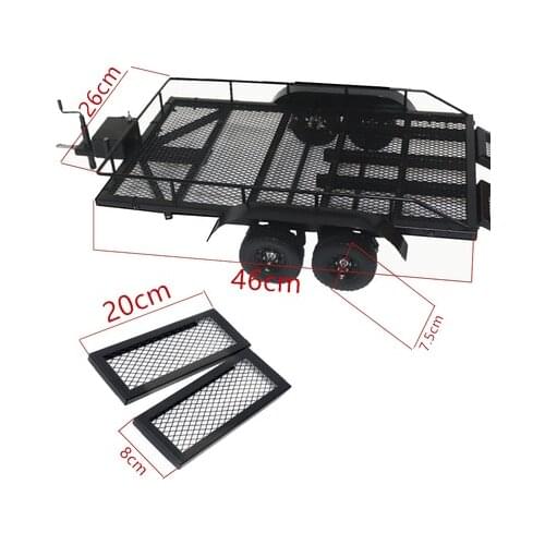 450*260MM Metal Trailer for 1/10 RC Car Crawler Axial SCX10 90046 AXI03007 Traxxas TRX-4 MST Redcat