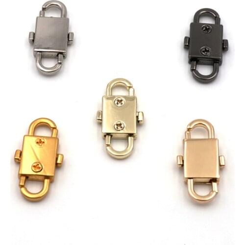 5PCS Bag Chain Adjustable Metal Buckle Clip Handbag Metal Chain Strap Length Shorten Bag Accessories Gun Black Silvery Gold