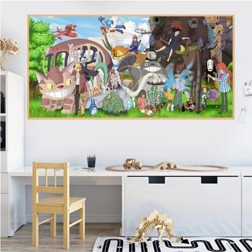 5D DIY Diamond Painting Diamond Embroidery Hayao Miyazaki Anime Poster Manga Character Picture of Rhinestone Mosaic Bead