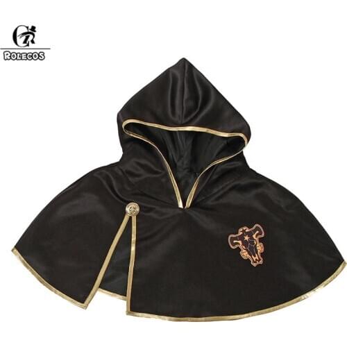 ROLECOS Black Clover Anime Cosplay Costume Asta Cloak Black Bull Cloak Finral Roulacase Cosplay Costume for Halloween Party