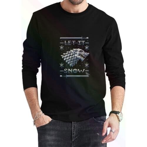 HOUSE STARK WINTER IS COMING LET IT SNOW T-Shirt 2021 Newest Summer Mens Long Sleeve Popular Tees Shirt Tops Novel Unisex