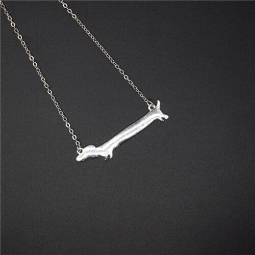 Elfin New Cute Dachshund Necklaces Doxie Jewelry Puppy Charm Dog Silhouette Gift for Dog Owners Doxie Necklaces