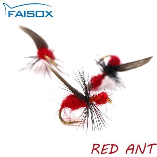 FAISOX 5Pcs Red Ant Fly Fishing Flies Direct BH Prince Nymph Assortment For Trout Fishing Flies #14#16