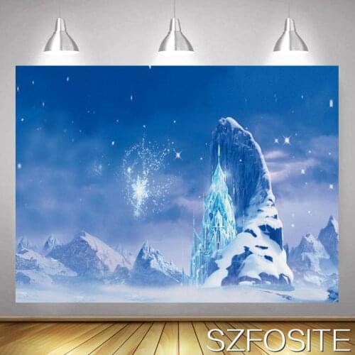Beautiful Ice World Castle Starlight Party Backdrop Princess Picture Girl Birthday Room Decoration Photography Photo Background