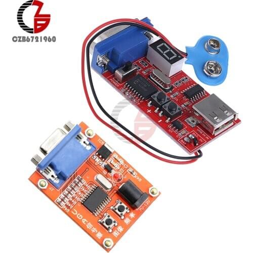 VGA Signal Generator LED LCD Display Tester Monitor Detector 15 Signal Output USB Battery Power Supply DC 7-12V