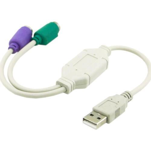 For Dual PS2 PS/2 MINI DIN 6pin to USB 2.0 Adapter Converter Cable for PC Laptop Keyboard Mouse
