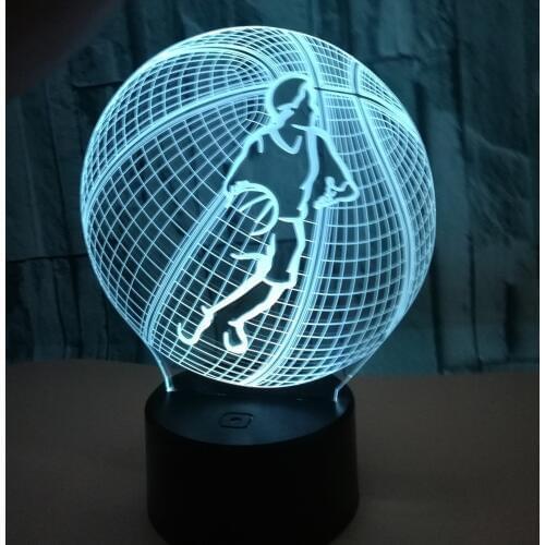 Creative Play Basketball 3d Lights Colorful Touch Illusion Table Lamps Usb Desktop Small Night Light Lamparas De Mesa Desk Lamp