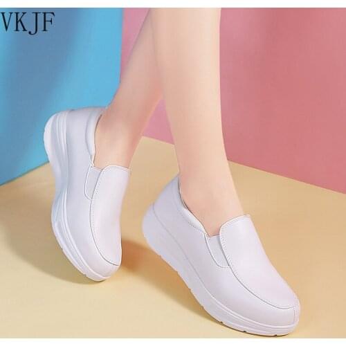 Platform Sneakers Women Casual Shoes White 2021 Female Black Shoes Slip on Platform Sneaker for Women
