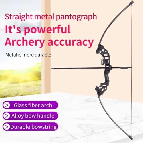 Bow metal straight bow For Outdoor game Shooting Hunting archery Adults use Traditional Longbow