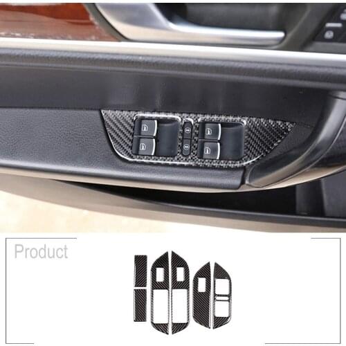 Soft Carbon Fiber 3D Sticker Window Panel Switch Button Frame Cover Trim Interior Accessories For Volkswagen Touareg 2011-2018
