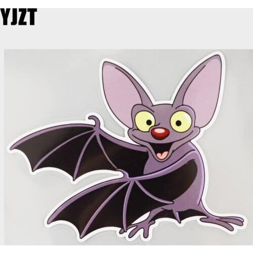 YJZT 14.3CM×11.1CM Cool Bat Raised With His Wings PVC Decal Car Sticker 11C-0313