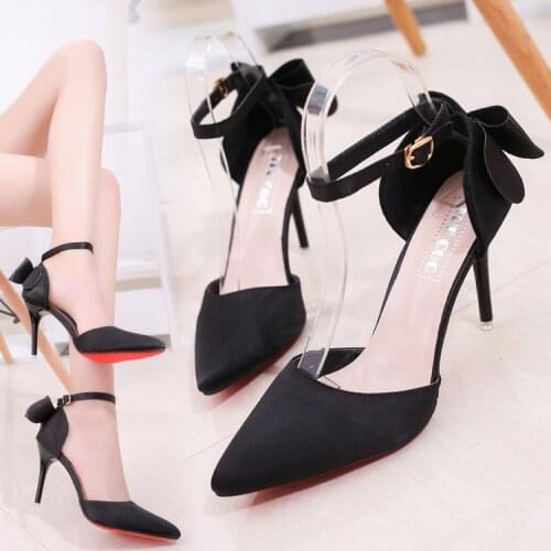 New Arrival Mary Jane Shoes Women Bow buckle Stiletto Wedding Shoes Bride Red Heels Pumps Tacones Mujer Dress Party Shoes