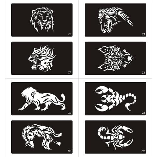 New 40Pcs Airbrush Tattoo Stencils Books Big Designs Body Painting Glitter Temporary Henna Tattoo Stencil Mixed Design