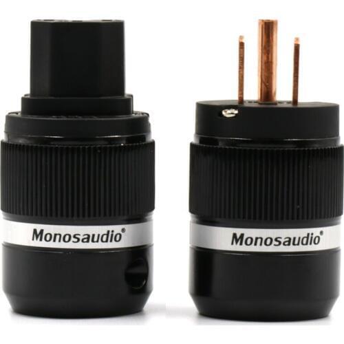 Pair Monosaudio Hi-End pure copper M100/F100 US Power Plug + IEC Female Connector
