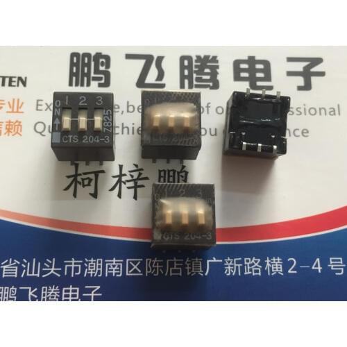 Original new 100% 204-3ST dial switch 3-bit piano-keyed flat-dial coding SMD 2.54mm spacing