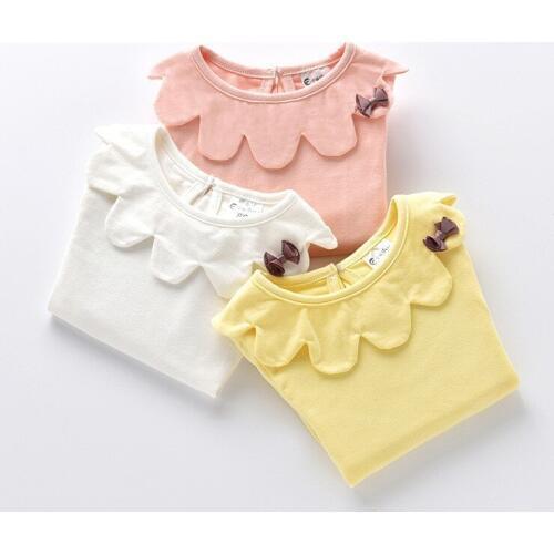 Autumn New Arrival Baby Girl Clothes Cotton Long Sleeve T Shirts Peter Pan Collar Baby Girls Princess Shirts Toddler Casual Tops