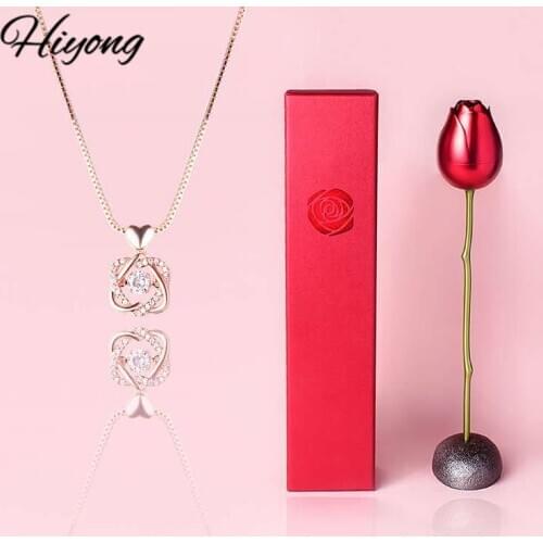HIYONG Beating Heart Necklace, Sterling Silver Women Moving Hear Necklace Zircon Love Heart Necklace Christmas Gift Dropshipping