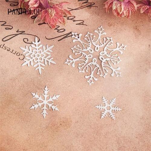 PANFELOU 1lot=4pcs snowflake metal craft Carbon Steel Cutter paper die cutting dies Scrapbooking/DIY Embossing cards