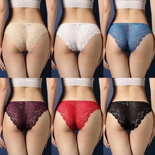 Sexy Women Solid Color Floral Printed Lace Seamless Panties Underwear Sleepwear Soft traceless crotch of cotton Briefs Hot Sale