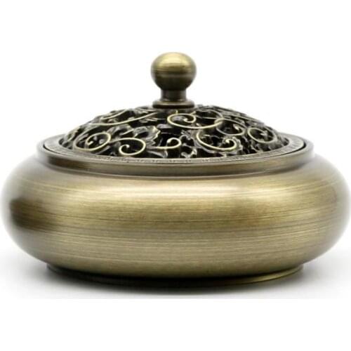 All-copper rich incense censer incense incense coil flat flowers home office
