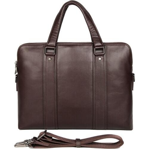 Man Briefcase Cowhide Leather Mens Handbag Business Men Briefcase Bag Large Capacity Shoulder Tote Bags 15 Inch Man Laptop Bag