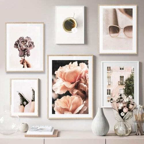 Scandinavian Style Flowers Plant Photography Poster Coffee Print Gallery Wall Art Canvas Painting Pictures Dorm Bedroom Decor