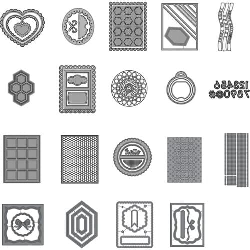 Rectangle Round Wavy Lace Frame Heart Digital Word Metal Cutting Dies For New DIY Scrapbooking Album New Craft Embossing Cards