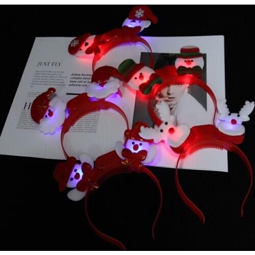 Christmas headband luminous hairband gift gift gifts for adults and children flash head buckle antler factory direct sales