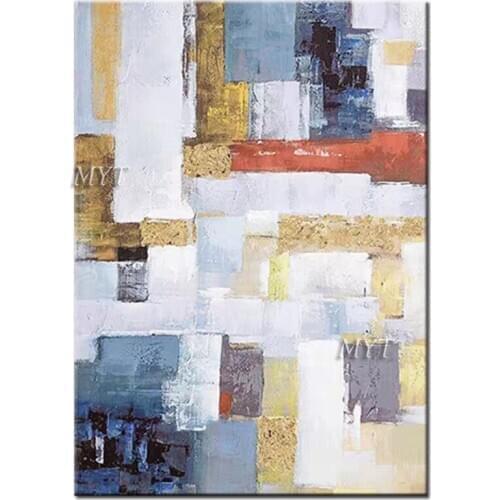 Hand-painted canvas wall art abstract oil painting home artist painting living room without frame, multi - color