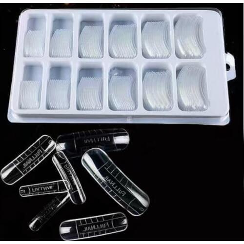 Shellhard 120pcs/box Professional Dual System Nail Form 12 Sizes Clear Dual Nail Forms Mold Model False Nail Tips For Nail Tools