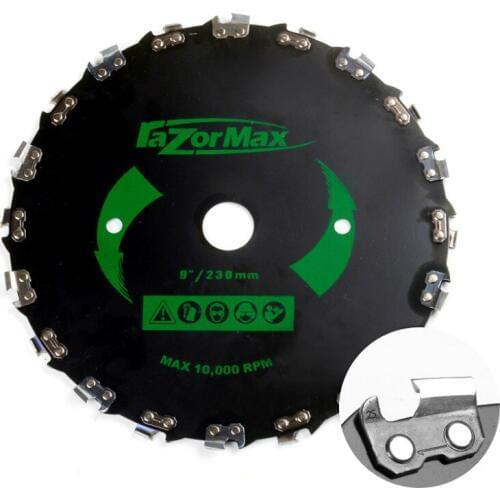 230mm Brushcutter Saw Blade Replacement Trimmer Head with Chain Max Speed 10000rpm For Universal Lawnmover