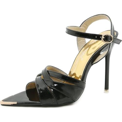 2021 Fashion High-heeled Shoes Womens Summer Weave Sandals Sequin Open Toe Buckle Thin Pointed High Heel Party Pumps