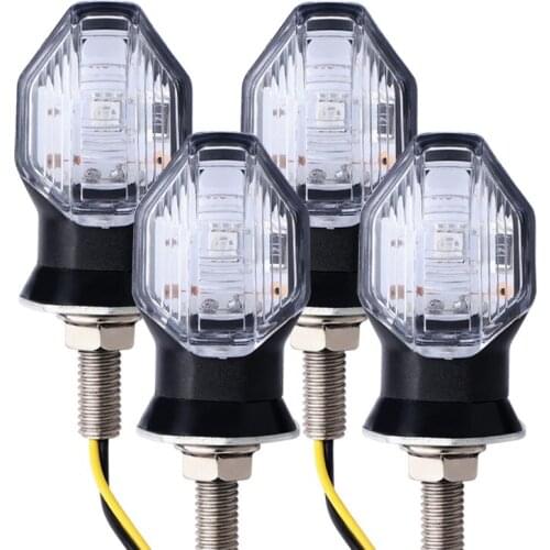 Universal Mini Motorcycle LED Turn Signal Indicator flasher Amber Light Blinker clignotant moto for Honda for Suzuki for Yamaha