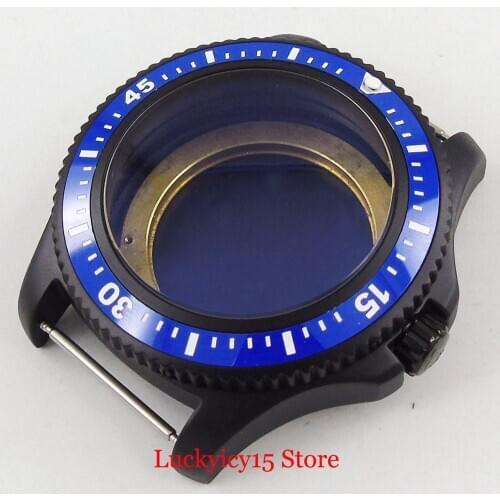 High Quality BLIGER 44MM PVD Watch Case with Rotating Bezel Fit ETA 2836 MIYOTA Movement