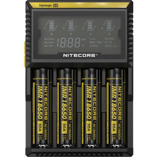 NITECORE D4 Digicharger Battery Charger LCD Display recharger For LI-ion 26650 22650 18650 17670 18490 17500 li-ion battery