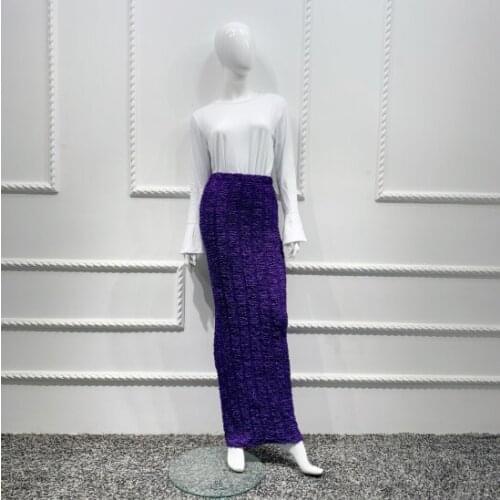 Faldas Mujer Moda Muslim Knitted High Waist Maxi Pencil Long Skirt Jupe Longue Femme Skirts Womens Clothing Jupe Crayon Femme