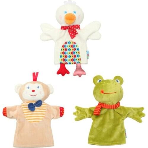 1 Pcs Genuine plush Creative Frog/Duck/Monkey Hand Puppets Toys for Kids Storytelling