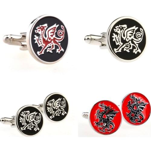 10pairs/lot Copper Enamel Wild Monster Cufflinks Flying Dragon Cuff Links Mens Jewelry Accessory Wholesale