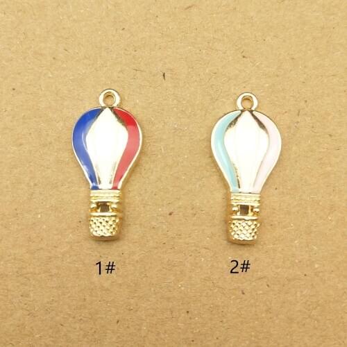 10pcs 10x22mm hot-air balloon charms enamel charm for jewelry making and crafting charm fashion pendant